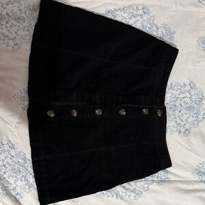 Divided Black Corduroy Skirt